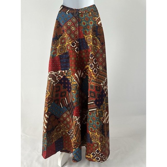 Handmade Full Length Patch Work Look Twill Skirt, Sz: S ? (b9) Festival Boho - Picture 7 of 9